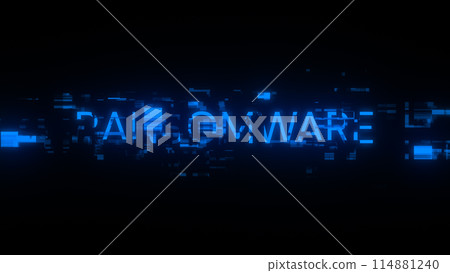 3D rendering ransomware text with screen effects of technological glitches 3D rendering ransomware text with screen effects of technological glitches 114881240