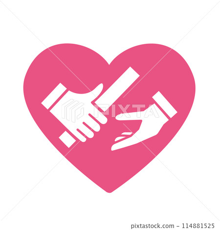 傳遞接力棒的手和一顆心的簡單圖標 傳遞接力棒的手和一顆心的簡單圖標 114881525