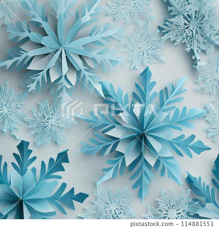 Detailed light blue snowflakes Detailed light blue snowflakes 114881551
