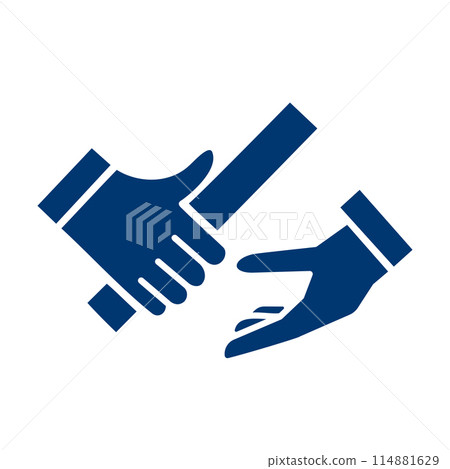 手傳遞接力棒的簡單商業圖標 手傳遞接力棒的簡單商業圖標 114881629