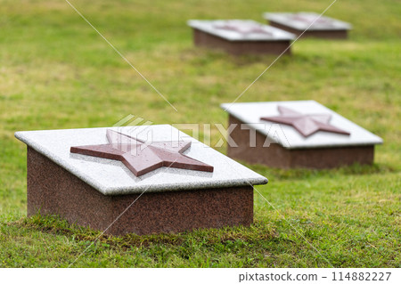 Mass grave. Tombstones with a star. 114882227