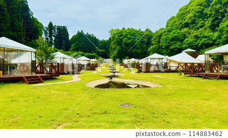 Beautiful scenery at Akebono Children's Forest Park in summer Beautiful scenery at Akebono Children's Forest Park in summer 114883462