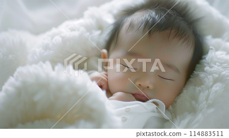 Japanese newborn baby 114883511