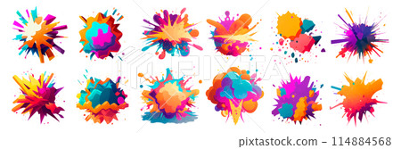 set vector ui illustration of explosion elements isolated on white background 114884568