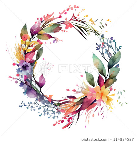 frame, vector, flower 114884587