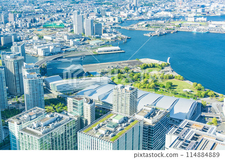 (Kanagawa Prefecture) Yokohama Minato Mirai, view towards Rinko Park (Kanagawa Prefecture) Yokohama Minato Mirai, view towards Rinko Park 114884889