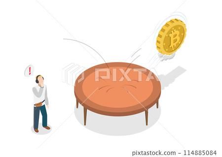 3D Isometric Flat Conceptual Illustration of Bitcoin Price Rebound, Bounce Effect of Cryptocurrency 3D Isometric Flat Conceptual Illustration of Bitcoin Price Rebound, Bounce Effect of Cryptocurrency 114885084