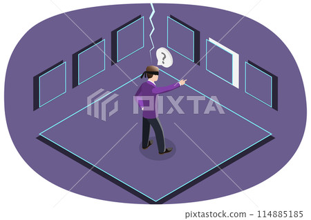 3D Isometric Flat  Conceptual Illustration of Intuition, Future Vision 114885185