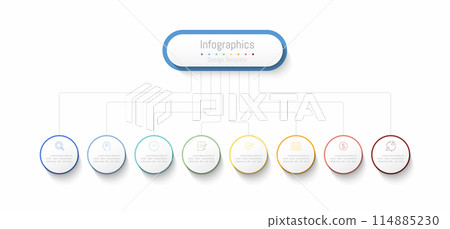 Infographic 8 options design elements for your business data. Vector Illustration. Infographic 8 options design elements for your business data. Vector Illustration. 114885230