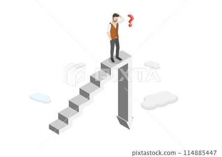 3D Isometric Flat Conceptual Illustration of Stock Market Decline, Inflationary Financial Crisis 3D Isometric Flat Conceptual Illustration of Stock Market Decline, Inflationary Financial Crisis 114885447