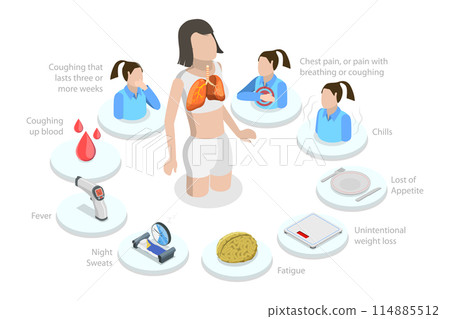 3D Isometric Flat Conceptual Illustration of Active Tuberculosis, Respiratory Medicine Pulmonology 3D Isometric Flat Conceptual Illustration of Active Tuberculosis, Respiratory Medicine Pulmonology 114885512