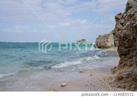 Okinawa coast beach 114885531