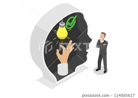 3D Isometric Flat Conceptual Illustration of Intellectual Brain Power , Creative Mindset 3D Isometric Flat Conceptual Illustration of Intellectual Brain Power , Creative Mindset 114885627
