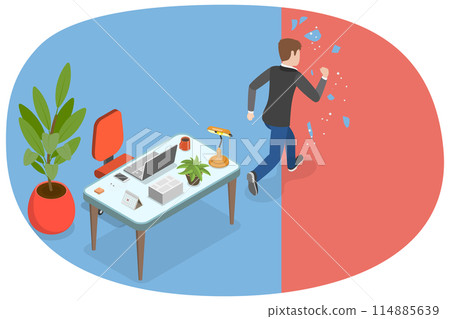 3D Isometric Flat Conceptual Illustration of Leaving Comfort Zone, Aspiration and Seek Opportunities 3D Isometric Flat Conceptual Illustration of Leaving Comfort Zone, Aspiration and Seek Opportunities 114885639