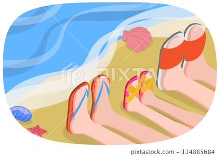 3D Isometric Flat  Icon of Beach View, Summer Vacation 114885684