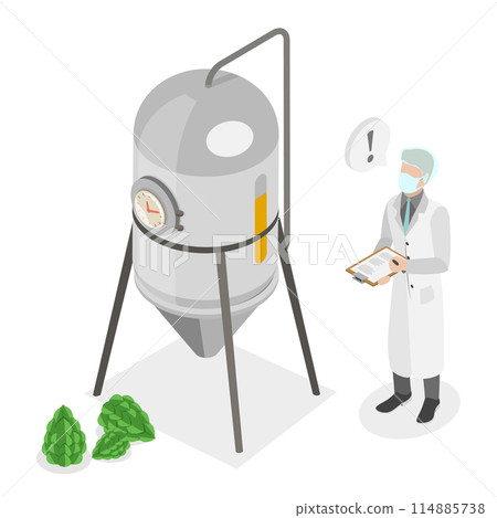 3D Isometric Flat Illustration of Craft Beer Brewing, Small Brewery 3D Isometric Flat Illustration of Craft Beer Brewing, Small Brewery 114885738