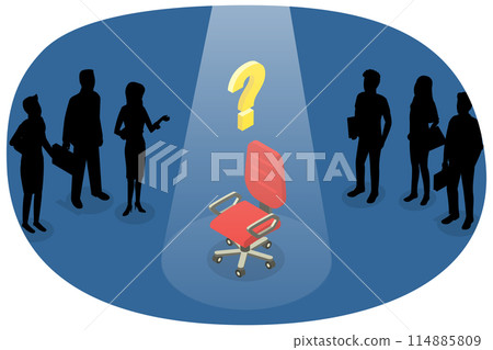 3D Isometric Flat  Conceptual Illustration of Vacancy, Human Resources Management 114885809