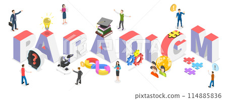 3D Isometric Flat  Illustration of Paradigm, Science or Philosophy Theory 114885836