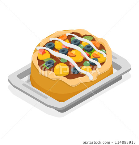 3D Isometric Flat Illustration of Turkish Traditional Cuisine , Popular Kumpir Food 3D Isometric Flat Illustration of Turkish Traditional Cuisine , Popular Kumpir Food 114885913