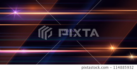 Abstract futuristic glowing light lines effect on dark blue background. Speed motion concept. Abstract futuristic glowing light lines effect on dark blue background. Speed motion concept. 114885932