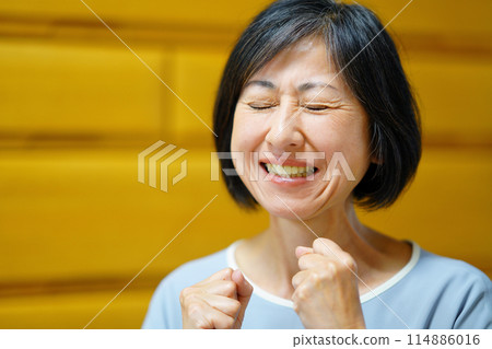 惱怒、沮喪、握緊拳頭的女人 114886016