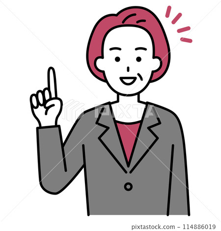 一位穿西裝的中年婦女想出了一個主意 114886019