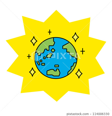 Illustration of a glittering earth 114886330