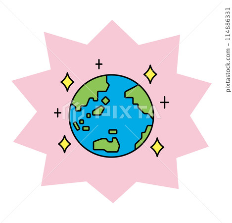 Illustration of a glittering earth 114886331