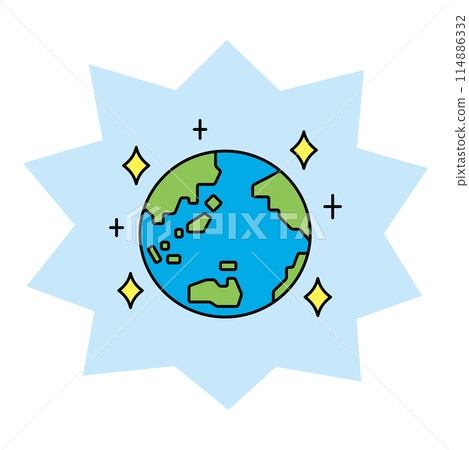 閃閃發光的地球的插圖 114886332