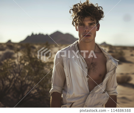 portrait of a beautiful young man 114886388