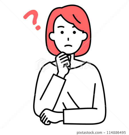 思考想法的休閒女人 114886495
