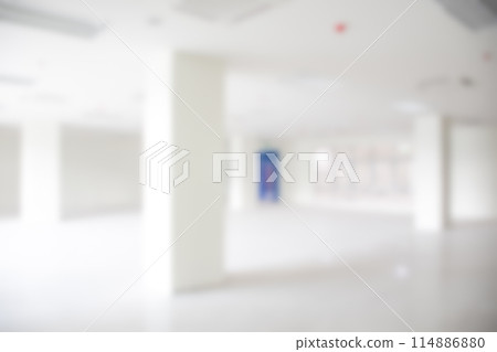 A white room with blue doors and white pillars A white room with blue doors and white pillars 114886880