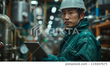 操作平板電腦的工人 114887675