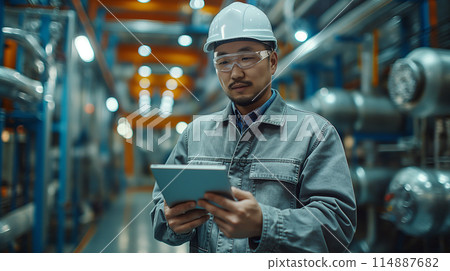 操作平板電腦的工人 114887682