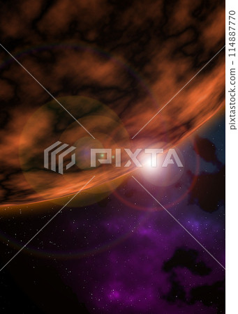 Clouds and planets floating in space Clouds and planets floating in space 114887770