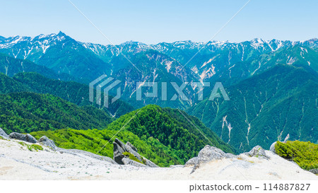 夏季攀登築岳(北築山~築公:矢裡岳、笠岳、雙六山的景色) 夏季攀登築岳(北築山~築公:矢裡岳、笠岳、雙六山的景色) 114887827