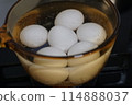 Image of cooking eggs, hot spring eggs, boiled eggs 114888037
