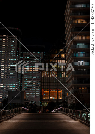 從城市橋的頂端看夜景 114888270