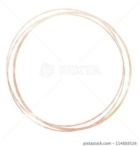 圓框_水彩_棕色 114888526