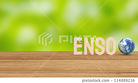 The  ENSO word and earth for global warming or  climate change crisis 3d rendering. 114889216