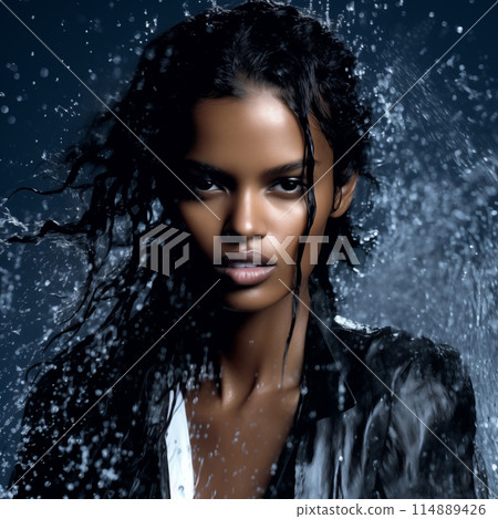 beautiful woman under water 114889426