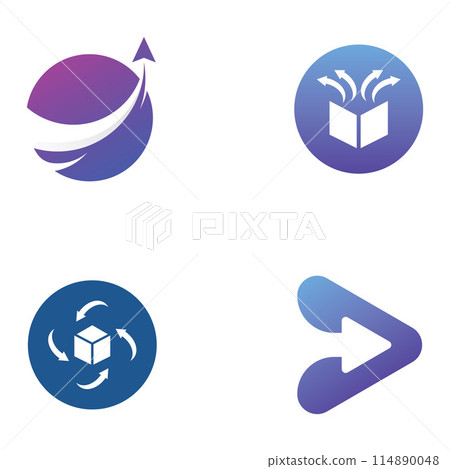 Logistics company vector logo, arrow icon logo, fast digital delivery logo. Using simple and easy logo vector editing. 114890048