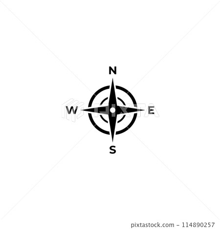 Compass logo, directional guide or pandom. Compass logo icon vector illustration template. 114890257
