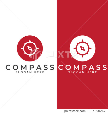 Compass logo, directional guide or pandom. Compass logo icon vector illustration template. 114890267