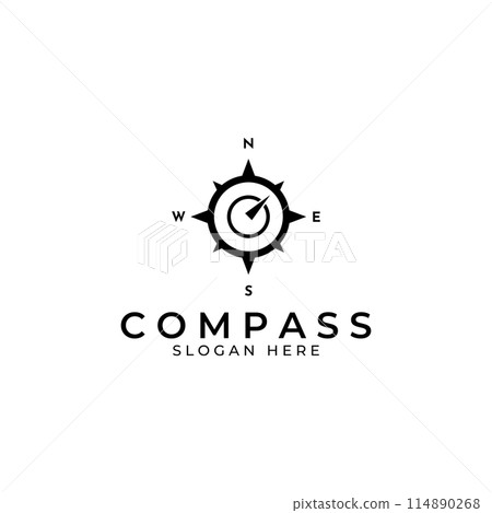 Compass logo, directional guide or pandom. Compass logo icon vector illustration template. 114890268
