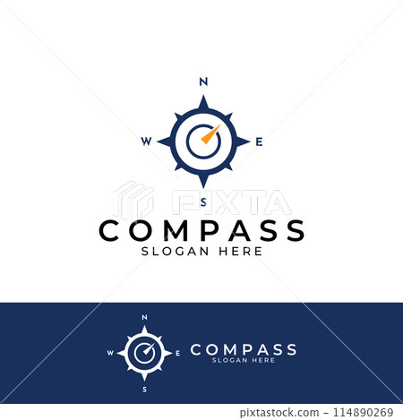 Compass logo, directional guide or pandom. Compass logo icon vector illustration template. 114890269