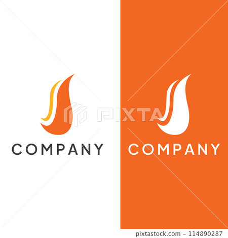 Fire or flame logo, fireball logo, and embers. Using a vector illustration template design concept. 114890287