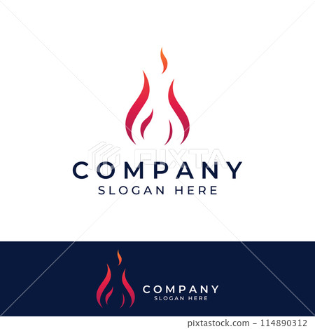 Fire or flame logo, fireball logo, and embers. Using a vector illustration template design concept. 114890312