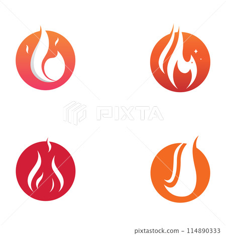 Fire or flame logo, fireball logo, and embers. Using a vector illustration template design concept. 114890333