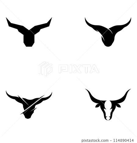 Bull's head horn logo. Using a vector illustration template design concept. Bull's head horn logo. Using a vector illustration template design concept. 114890414